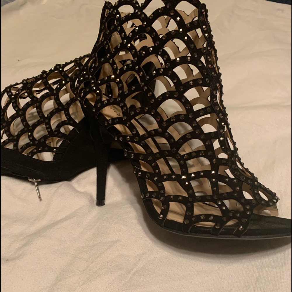 Elegant black diamond heels